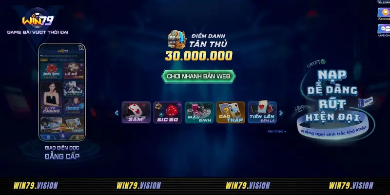 Trải nghiệm độc đáo tại nhà cái Win79